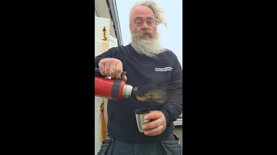 Strong winds scatter coffee in Halten lighthouse, Norway