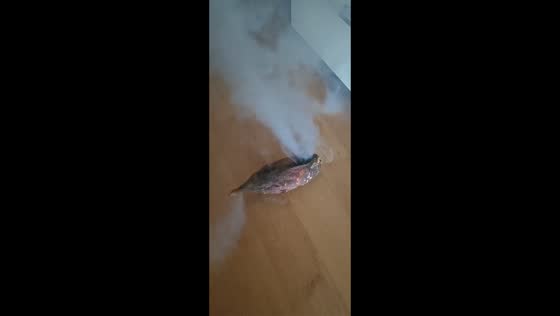 Roasted sweet potato turns into a smoke bomb in Sichuan, China