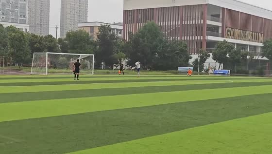 Goalkeeper celebrates too early as free-kick rebound rolls into net in Jiangsu, China