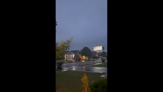 Tornado warning issued as severe storm intensifies in Jenks, Oklahoma, USA