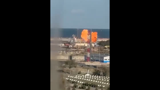Ukrainian drones hit Caspian base