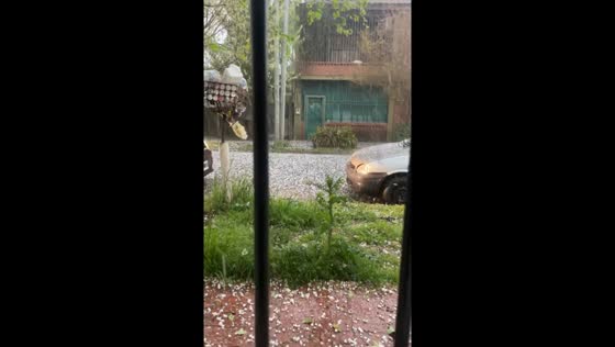 Heavy hailstorm hits Monte Grande, Argentina