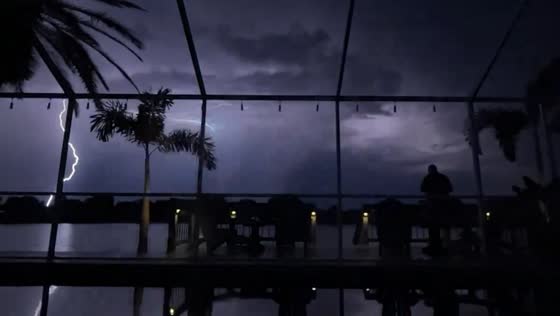 Lightning storm at night in Land O' Lakes, Florida