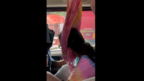 Sleeping in style: creative head support on a road trip