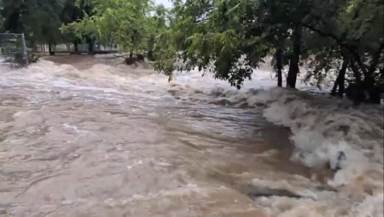 Heavy rain triggers flooding concerns in Sulpher Creek, Texas, USA