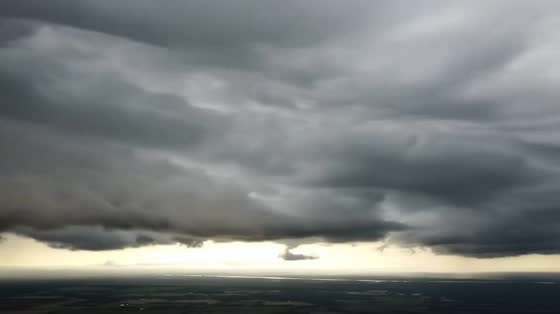 Dark storm clouds loom over in western Kentucky, USA