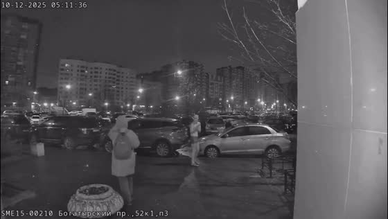 Naked man chases woman outside apartment building in St. Petersburg, Russia
