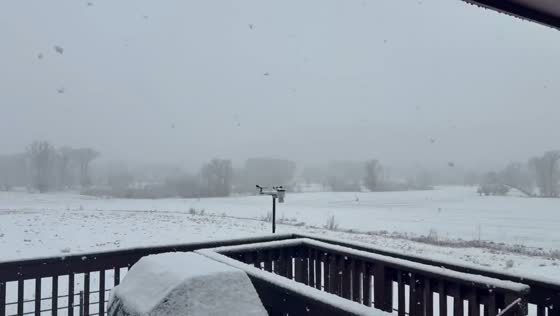 Freezing rain turns to snow overnight in Savery, Wyoming, USA