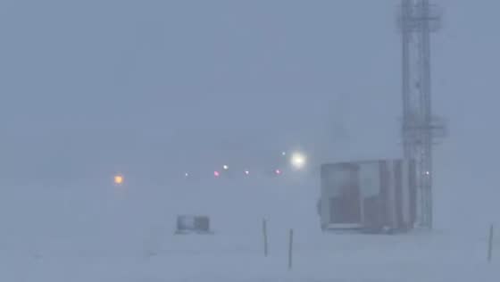 Heavy snowstorm blankets Rochester International Airport in New York, USA