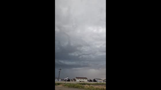 Ominous thunderstorm clouds over Great Falls, Montana, USA