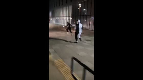 Playful clown chase startles man in Kent, England, UK