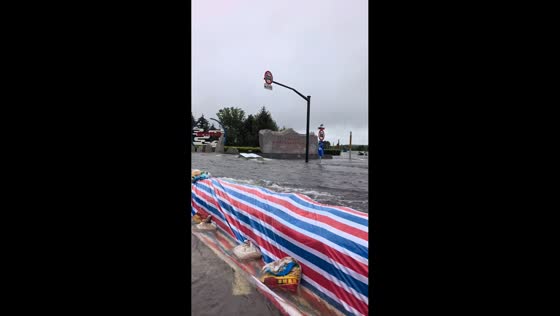 Floodwaters engulf streets after heavy rain in Heilongjiang, China