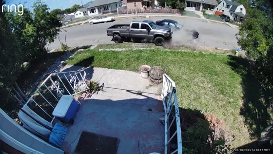 Stolen Camry crashes after sideswiping Datsun in Helena, Montana, USA