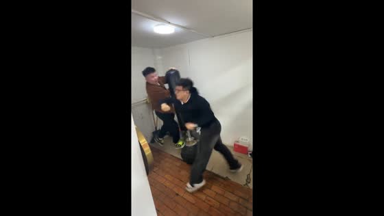 Man slips during sparring practice in Jilin, China