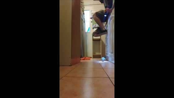 Man jumps in fear as rat disrupts kitchen in Arica, Chile