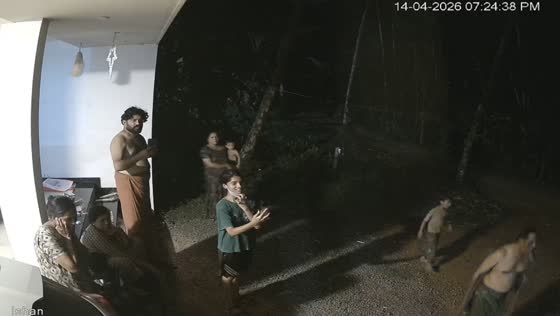 People run as firecrackers scatter in wrong direction in Vallikkunnu, Kerala, India