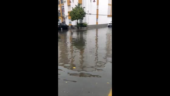 Floodwaters rise after heavy rainstorm  in Ayamonte, Spain