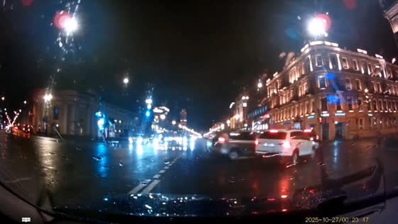 Chain collision involving multiple vehicles in St. Petersburg, Russia