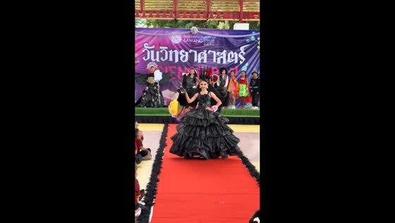 Girl stuns in creative costume at Science Day in Pattaya, Thailand