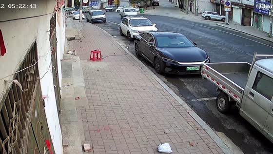 Stylish electric car hit by passing vehicles in Henan, China