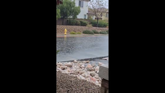 Sudden street flooding after brief rainfall in Las Vegas, Nevada