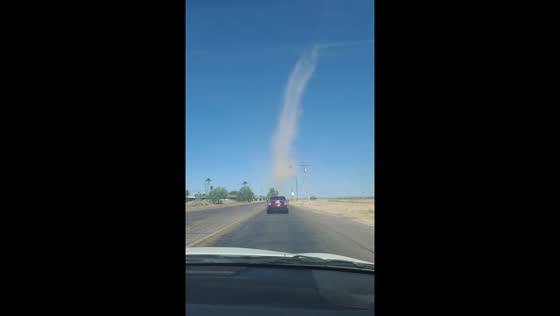Driving through a dust devil: Arizona encounter
