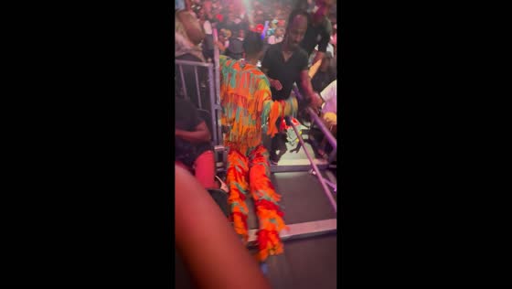 Performer on stilts falls during circus act in Atlanta, Georgia, USA