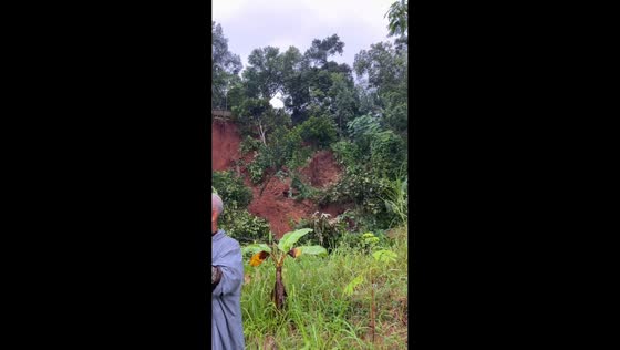 Landslide strikes amid prolonged heavy rainfall in Krompeng, Pekalongan, Indonesia
