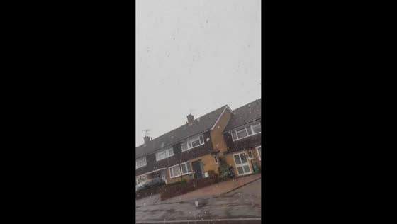 Snow falls heavily in London, England, UK