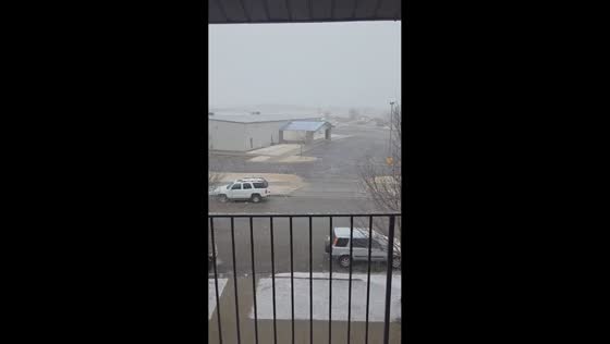 Sudden snowfall surprises Bismarck, North Dakota, USA