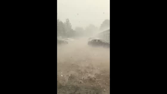 Severe hailstorm and torrential rain hit Shijiazhuang, Hebei, China