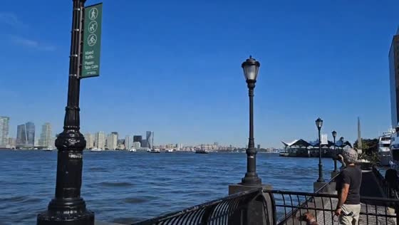 9/11 Memorial Tribute in Harbor in New York, USA