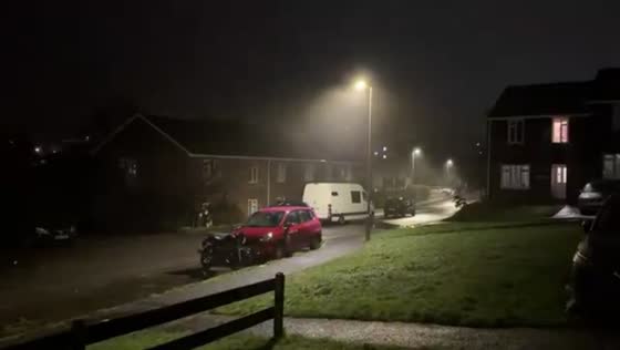 Heavy rain and strong winds hit Bodmin during Storm Goretti, UK
