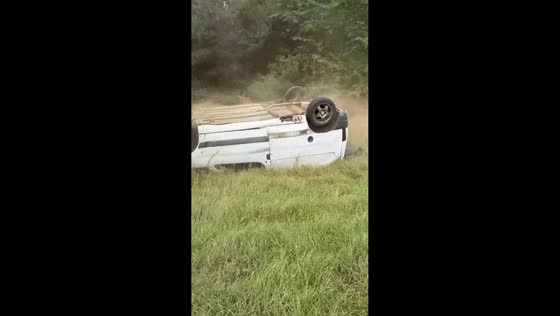 Car lands awkwardly after launching off ramp in Jabłonna, Poland