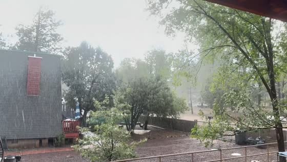 Heavy rain drenches residential neighborhood in Arizona, USA