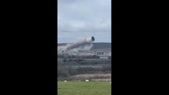 Holyhead landmark chimney stack demolished after 50 years