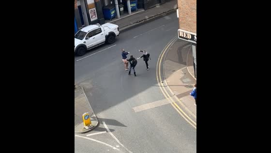 Drunk person staggers onto busy road in London