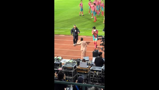 Football accidentally hits woman in Suphachalasai Stadium, Bangkok, Thailand