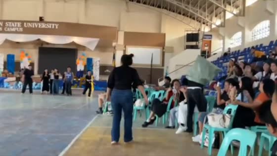 Hilarious crash during sack race in Tuguegarao, Philippines