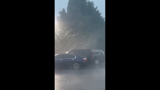 Torrential rain and strong winds hit Glen Burnie, Maryland, USA