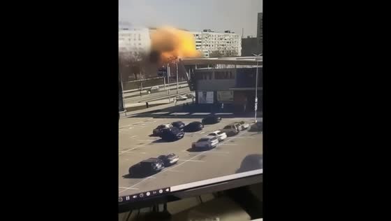 The moment a rocket hit a house in Zaporozhye, Ukraine