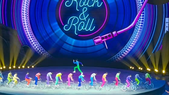 Bike circus performance in Guangdong, China
