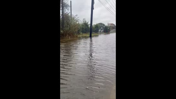 Coastal flooding swamps roads as powerful nor’easter hits Long Island, New York, USA