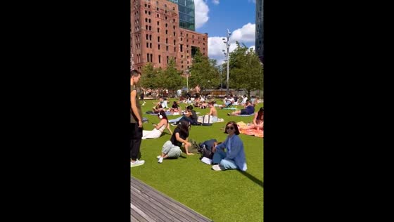 Labor Day celebrations in Domino Park, Brooklyn