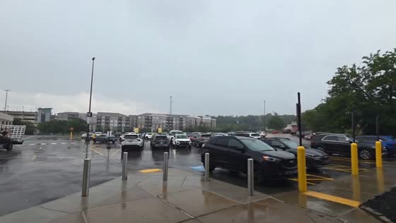 Thunderstorm brings heavy rain and gusty winds to Bethel Park, Pennsylvania, USA