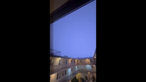 Intense lightning illuminating the sky in Los Angeles, California, USA
