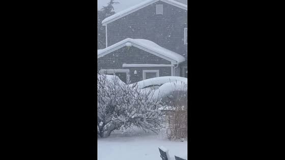 Severe snowstorm blankets Charlestown, Rhode Island, USA