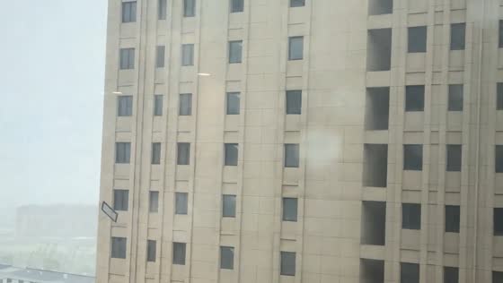 High-rise windows blown out during Typhoon Dolphin in Zhejiang, China