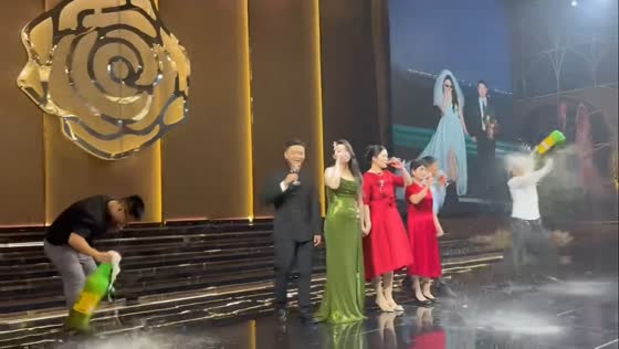 Wedding guests spill beer during drinking challenge in Anhui, China