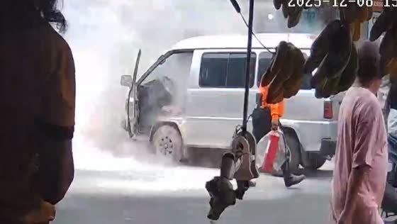 Van catches fire on busy highway in Bulacan, Philippines